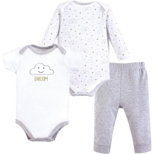 image:imageHudson Baby Unisex Baby Cotton Bodysuit and Pant Set Bonita Long Sleeve 1218 MonthsGray Clouds