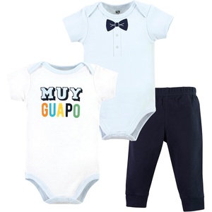 image:imageHudson Baby Unisex Baby Cotton Bodysuit and Pant Set Bonita Long Sleeve 1218 MonthsHola Ladies Short Sleeve