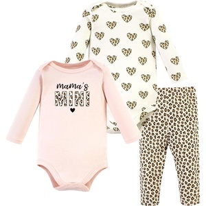 image:imageHudson Baby Unisex Baby Cotton Bodysuit and Pant Set Bonita Long Sleeve 1218 MonthsLeopard Hearts Long Sleeve