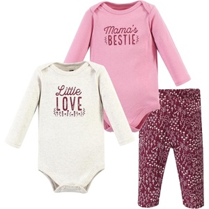 image:imageHudson Baby Unisex Baby Cotton Bodysuit and Pant Set Bonita Long Sleeve 1218 MonthsLittle Love Flowers Long Sleeve