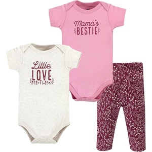 image:imageHudson Baby Unisex Baby Cotton Bodysuit and Pant Set Bonita Long Sleeve 1218 MonthsLittle Love Flowers Short Sleeve