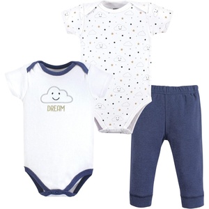 image:imageHudson Baby Unisex Baby Cotton Bodysuit and Pant Set Bonita Long Sleeve 1218 MonthsNavy Clouds