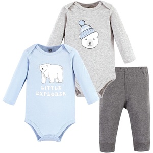 image:imageHudson Baby Unisex Baby Cotton Bodysuit and Pant Set Bonita Long Sleeve 1218 MonthsPolar Bear Explorer