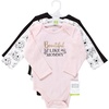 image:imageHudson Baby Baby Girls Cotton Longsleeve Bodysuits 3packMom Dad Toile