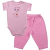 image:imageHudson Baby Organic Bodysuit amp Pant Set Pink 03 months