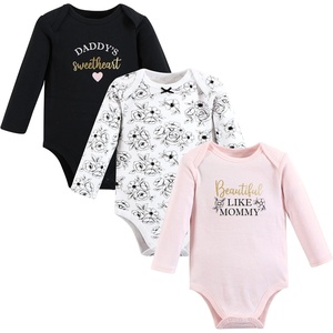 image:imageHudson Baby Baby Girls Cotton Longsleeve Bodysuits 3packMom Dad Toile