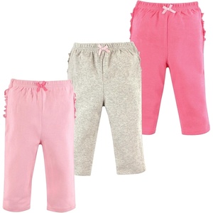 image:imageHudson Baby Basics Unisex Baby Everyday Cotton Pants 3PackSoft Petal Hues