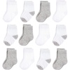 image:imageHudson Baby Unisex Baby Cotton Rich Newborn and Terry SocksWhite Gray
