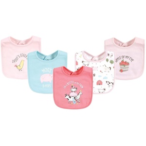 image:imageHudson Baby Unisex Baby Cotton Bibs Popsicle One SizePink Farm Animals