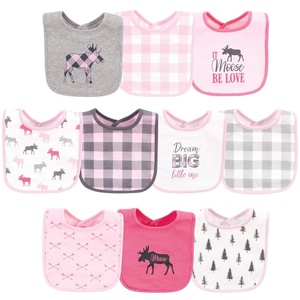 image:imageHudson Baby Unisex Baby Cotton Bibs Popsicle One SizePink Plaid Moose