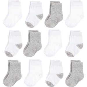 image:imageHudson Baby Unisex Baby Cotton Rich Newborn and Terry SocksWhite Gray