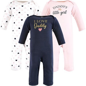 image:imageHudson Baby unisexchild Cotton CoverallsGirl Daddy Pink Navy