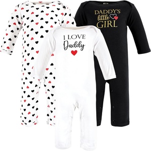image:imageHudson Baby unisexchild Cotton CoverallsGirl Daddy Red Black