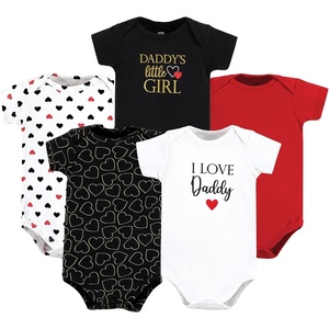 image:imageHudson Baby Unisex Baby Cotton Bodysuits 5 PieceGirl Daddy Red Black