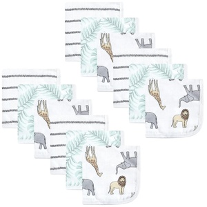 image:imageHudson Baby Unisex Baby Cotton Muslin Washcloths Rose One SizeModern Neutral Safari