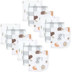 image:imageHudson Baby Unisex Baby Cotton Muslin Washcloths Rose One SizeWoodland