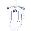 image:imageHudson Baby Infant Boy Cotton Bodysuits Gentleman Bear Suspender 36 Months