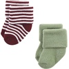 image:imageHudson Baby Baby 8pack Cotton Rich Newborn and Terry SocksDark Earth Tone Stripes