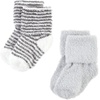 image:imageHudson Baby Baby 8pack Cotton Rich Newborn and Terry SocksGray Stripe 8 Pack