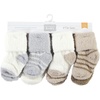 image:imageHudson Baby Baby 8pack Cotton Rich Newborn and Terry SocksGray Taupe Stripe