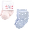 image:imageHudson Baby Baby 8pack Cotton Rich Newborn and Terry SocksPastel Butterfly