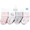 image:imageHudson Baby Baby 8pack Cotton Rich Newborn and Terry SocksPink Gray Elephant
