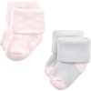 image:imageHudson Baby Baby 8pack Cotton Rich Newborn and Terry SocksPink Gray Elephant