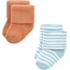 image:imageHudson Baby Baby 8pack Cotton Rich Newborn and Terry SocksSoft Earth Tone Stripes
