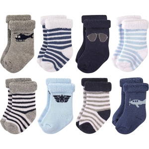 image:imageHudson Baby Baby 8pack Cotton Rich Newborn and Terry SocksAviator