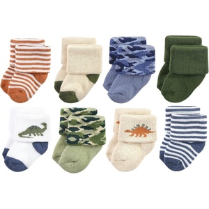 image:imageHudson Baby Baby 8pack Cotton Rich Newborn and Terry SocksDinosaur Explorer