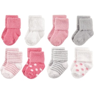 image:imageHudson Baby Baby 8pack Cotton Rich Newborn and Terry SocksDots Stripes