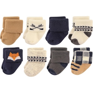 image:imageHudson Baby Baby 8pack Cotton Rich Newborn and Terry SocksForest
