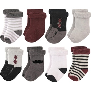 image:imageHudson Baby Baby 8pack Cotton Rich Newborn and Terry SocksGentleman Burgundy