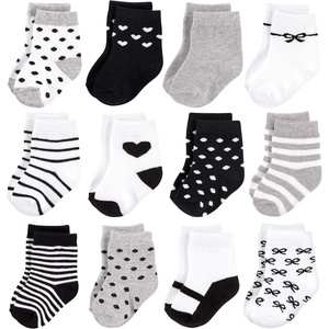 image:imageHudson Baby Baby 8pack Cotton Rich Newborn and Terry SocksGirls Gray Black