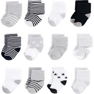 image:imageHudson Baby Baby 8pack Cotton Rich Newborn and Terry SocksGray Black Stars