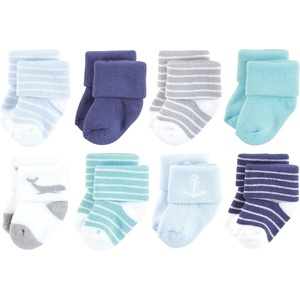 image:imageHudson Baby Baby 8pack Cotton Rich Newborn and Terry SocksGray Whale