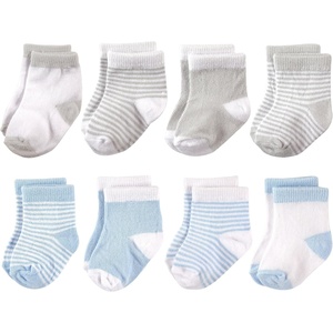 image:imageHudson Baby Baby 8pack Cotton Rich Newborn and Terry SocksLight Blue Gray