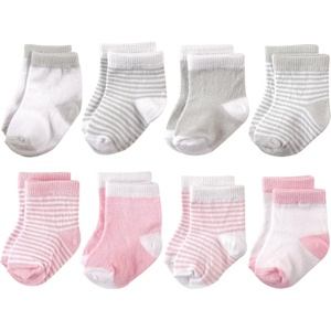 image:imageHudson Baby Baby 8pack Cotton Rich Newborn and Terry SocksLight Pink Gray