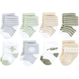 image:imageHudson Baby Baby 8pack Cotton Rich Newborn and Terry SocksLittle Lizard