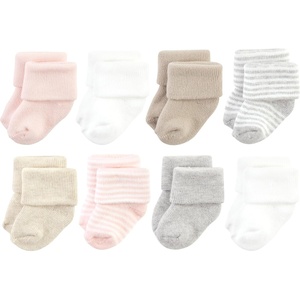 image:imageHudson Baby Baby 8pack Cotton Rich Newborn and Terry SocksPink Gray Stripe