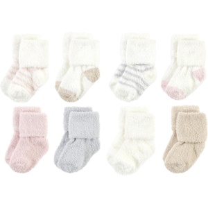 image:imageHudson Baby Baby 8pack Cotton Rich Newborn and Terry SocksPink Neutral Stripe