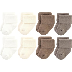 image:imageHudson Baby Baby 8pack Cotton Rich Newborn and Terry SocksSolid Beige Brown
