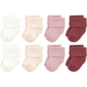 image:imageHudson Baby Baby 8pack Cotton Rich Newborn and Terry SocksSolid Blush Pink