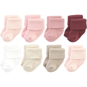 image:imageHudson Baby Baby 8pack Cotton Rich Newborn and Terry SocksSolid Pink Neutral
