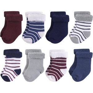 image:imageHudson Baby Baby 8pack Cotton Rich Newborn and Terry SocksStripe Boy