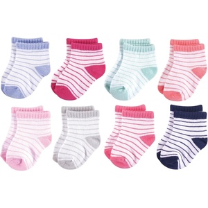 image:imageHudson Baby Baby 8pack Cotton Rich Newborn and Terry SocksStripes Girl