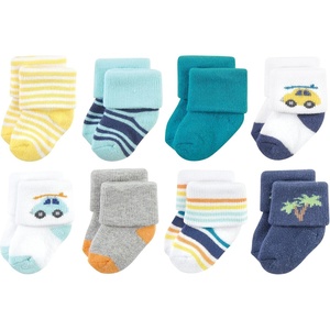 image:imageHudson Baby Baby 8pack Cotton Rich Newborn and Terry SocksSurf Dude
