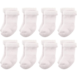 image:imageHudson Baby Baby 8pack Cotton Rich Newborn and Terry SocksWhite Terry