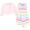 image:imageHudson Baby Infant and Toddler Girls Cotton Dress and Cardigan SetCascading Hearts