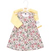 image:imageHudson Baby Infant and Toddler Girls Cotton Dress and Cardigan SetPink Yellow Pretty Floral